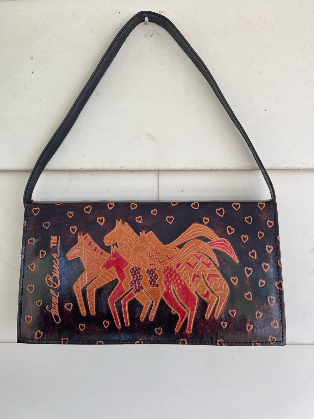 Laurel Burch Black Leather purse